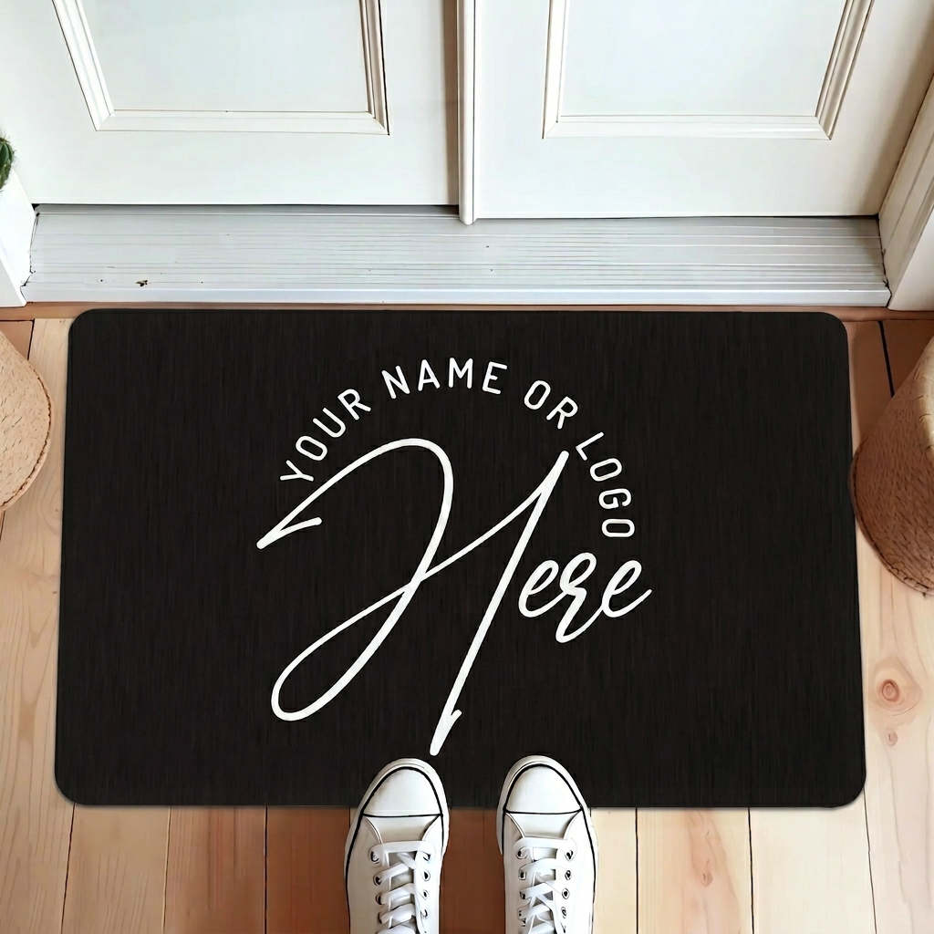 Custom Logo Rug Personalized Non Slip Thin Floor Mat Custom Design Rug for Home Business Entryway