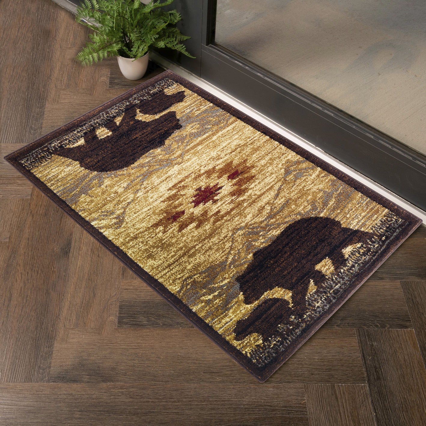 Lodge Bear Pattern Rug
