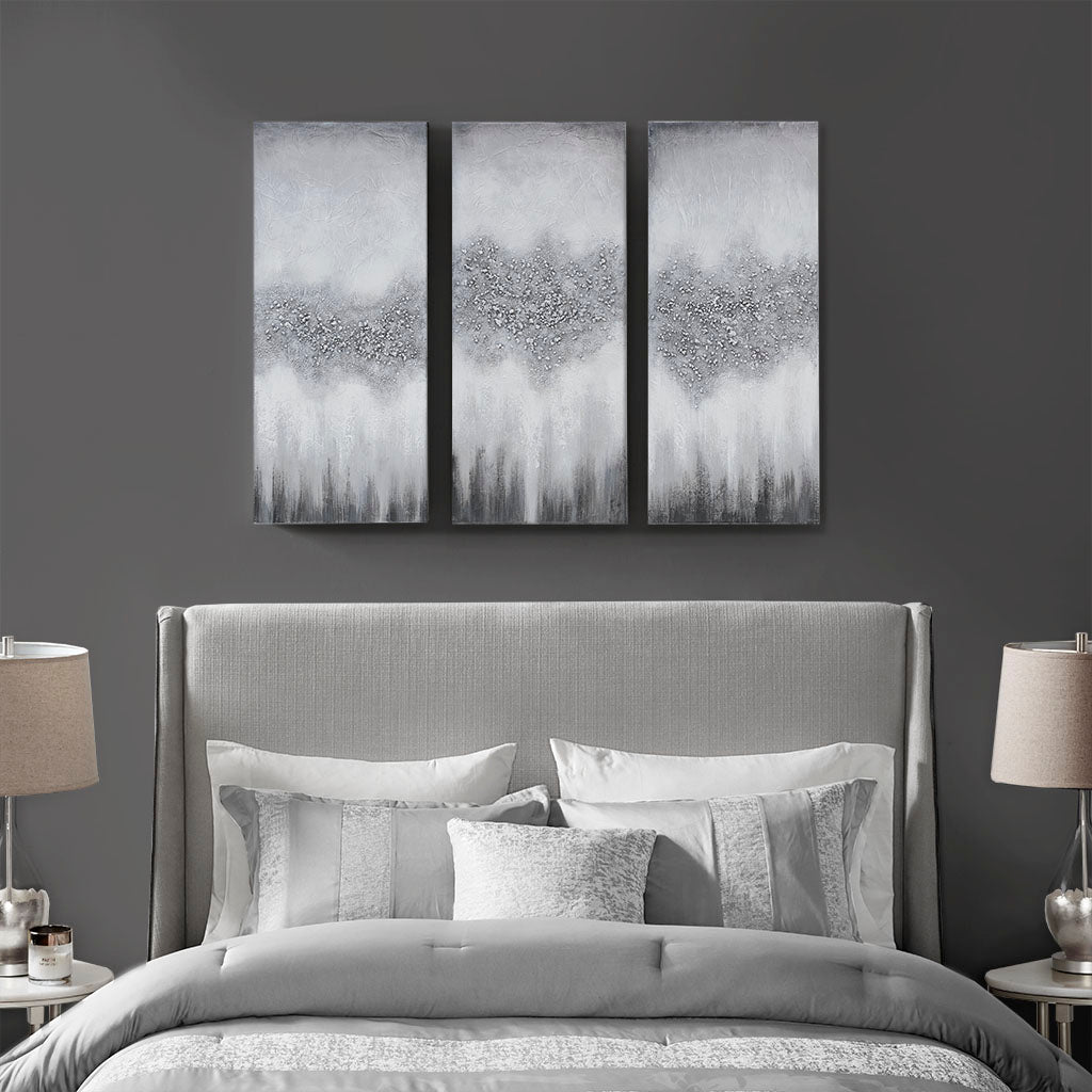 Heavily Embellished 3-piece Canvas Wall Art Set
