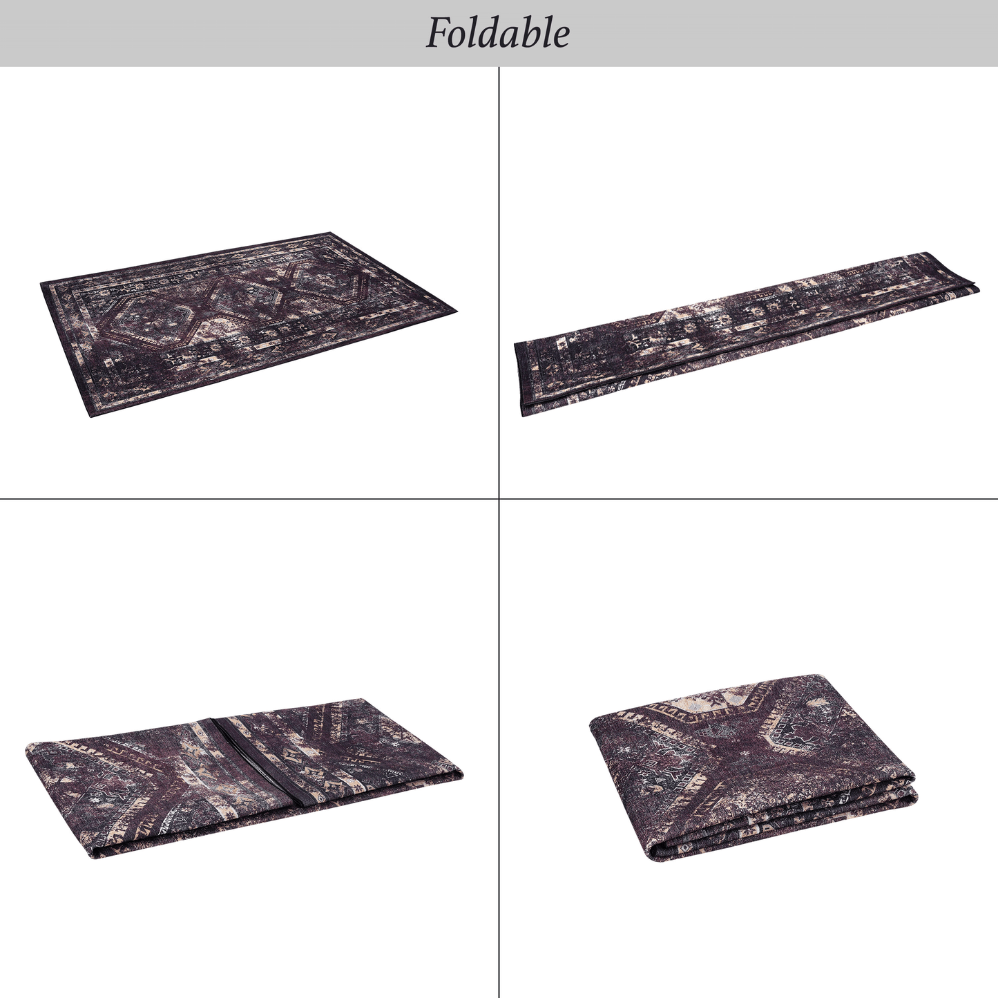 Black & Burgundy Entry Rug