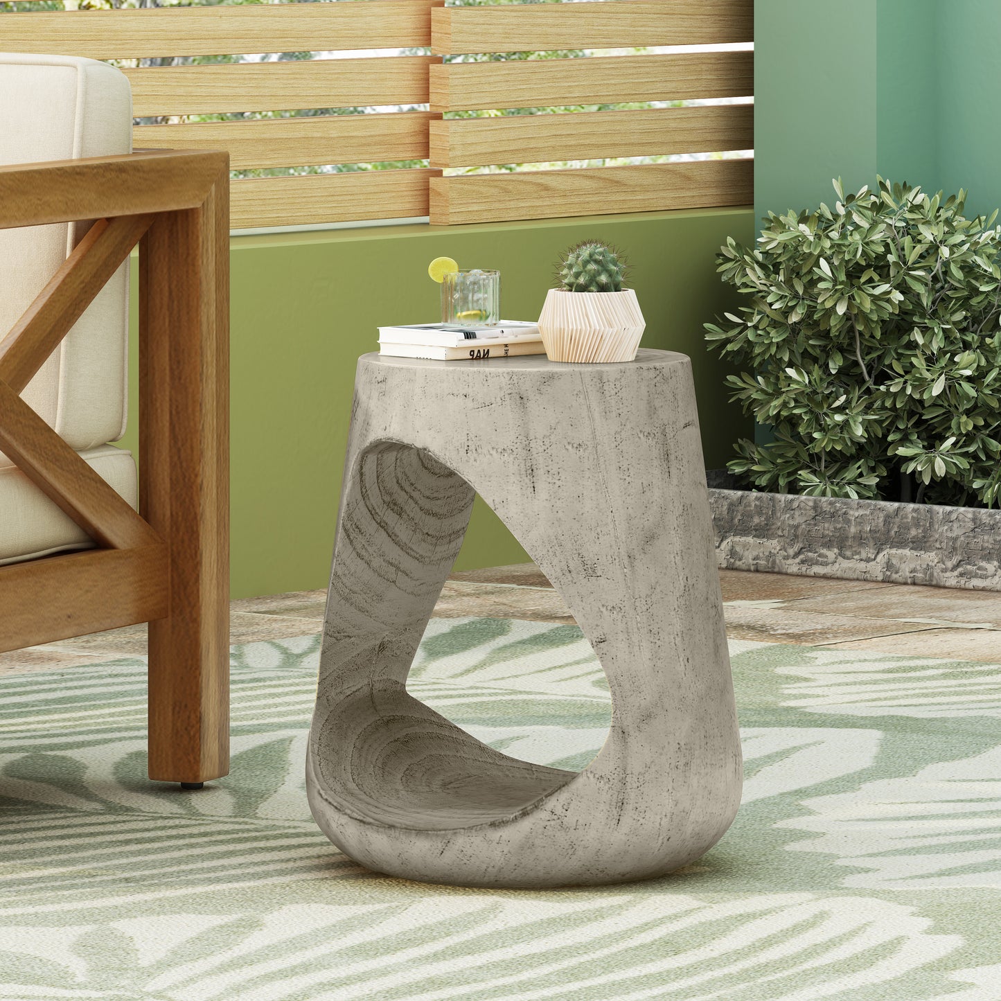 Outdoor Modern Hollow Side Table