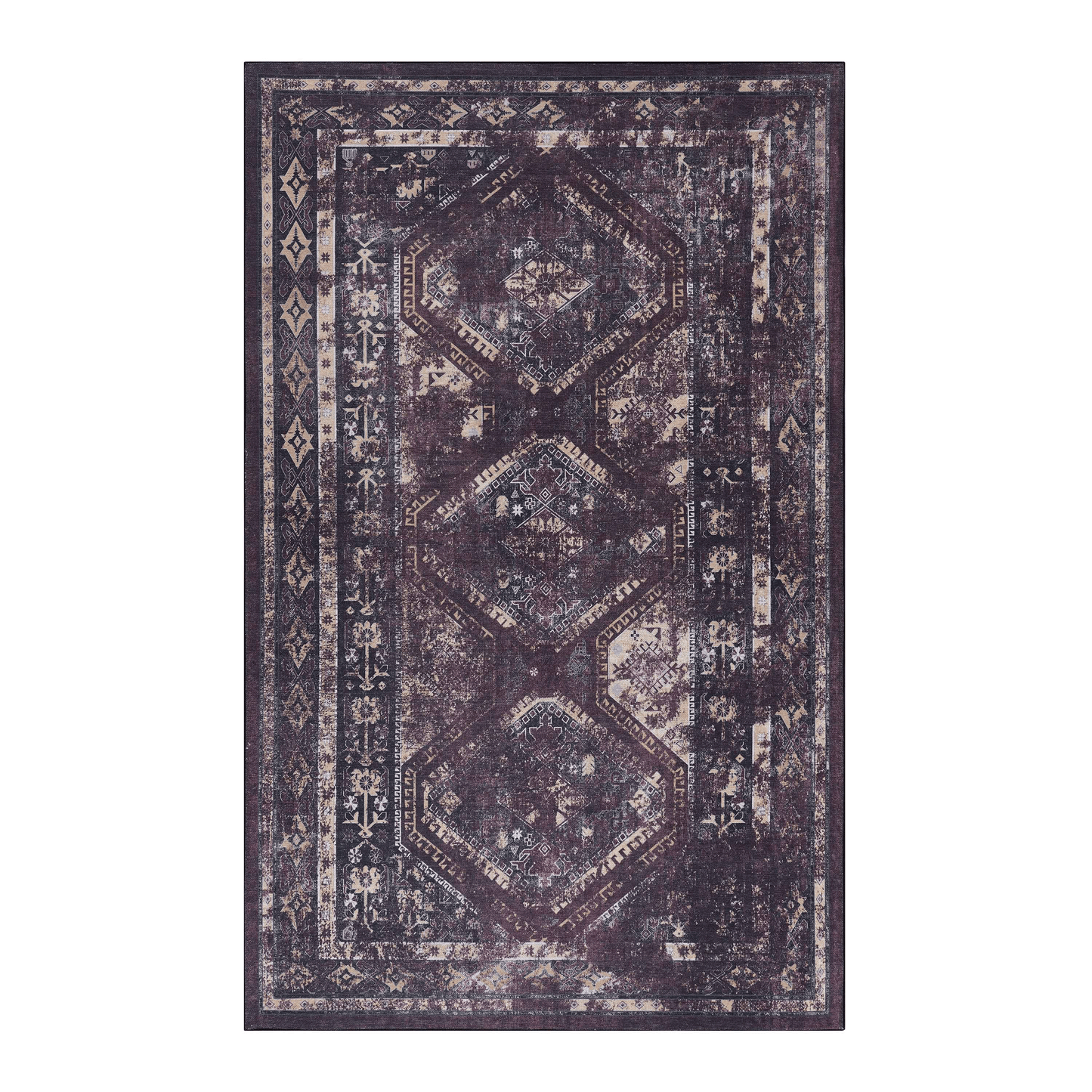 Black & Burgundy Entry Rug