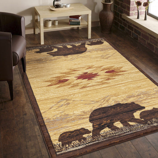 Lodge Bear Pattern Rug