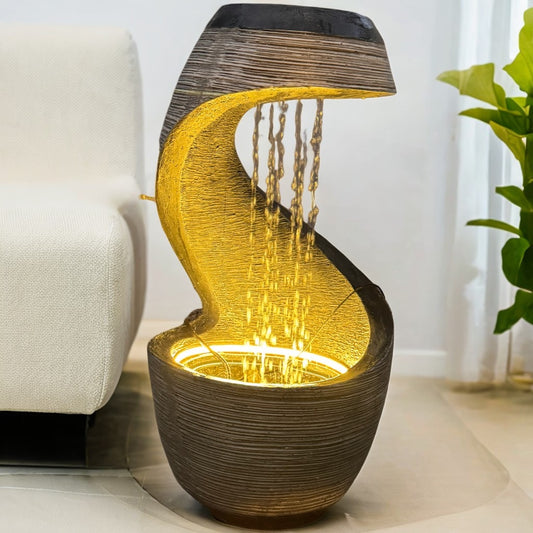 Waterfall Fountain with Planter Bowl