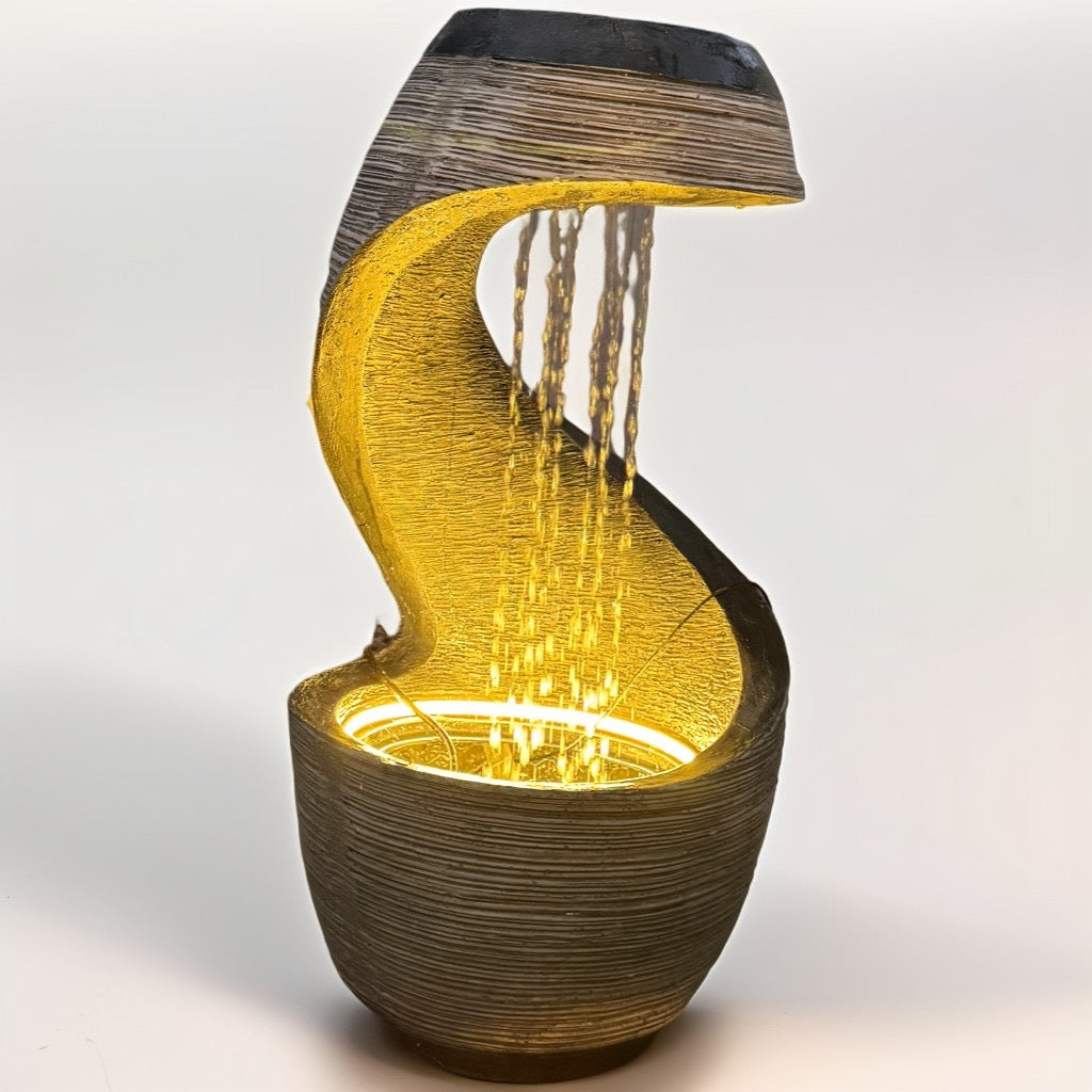 Waterfall Fountain with Planter Bowl