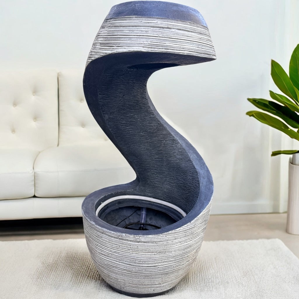 Waterfall Fountain with Planter Bowl