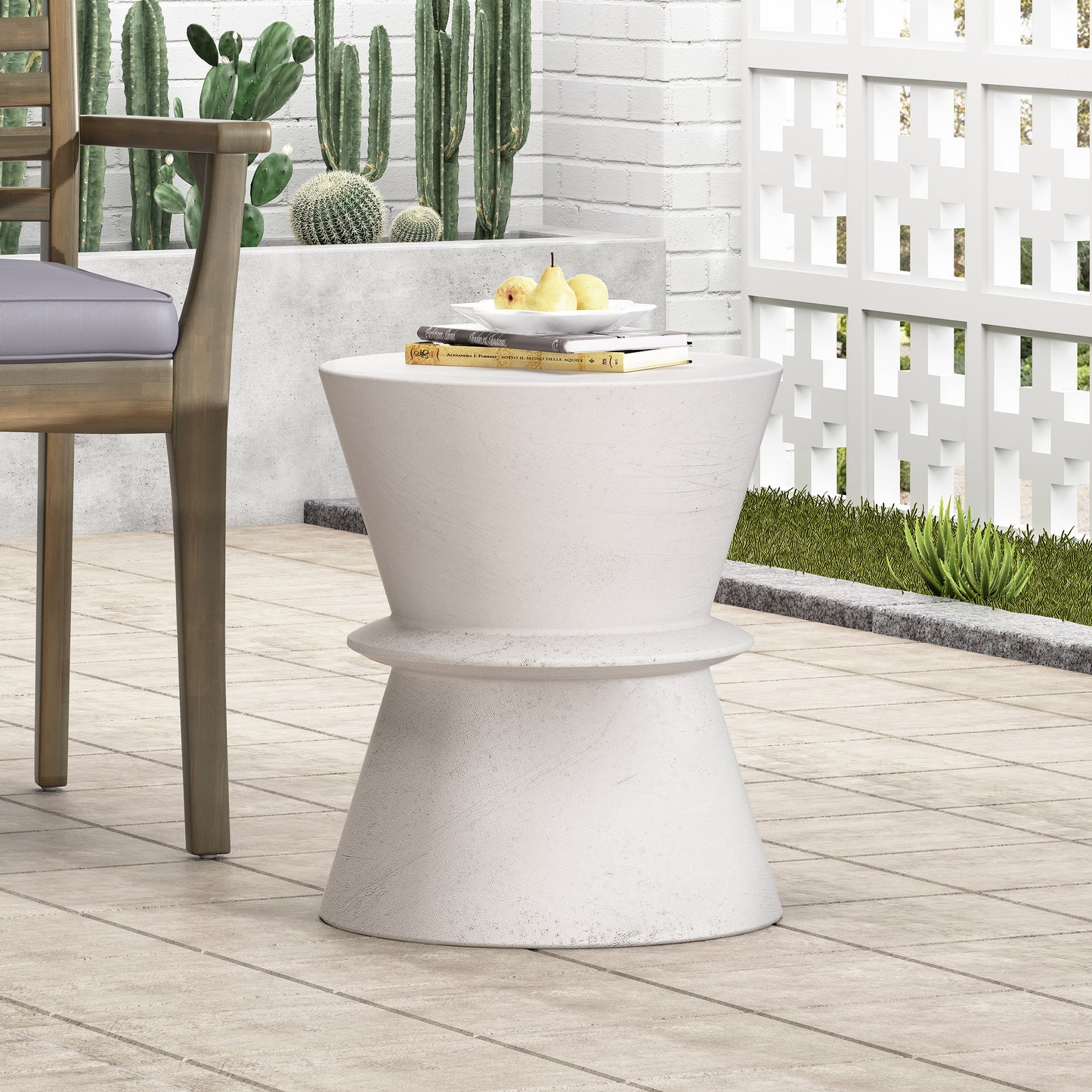 Outdoor Concrete Modern End Table